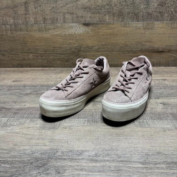 Converse One Star Platform Ox Mauve Suede Sneakers Women's Size 7.5 - Picture 1 of 7
